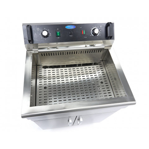 MAXIMA 30 Liter Tisch-Friteuse mit Fettablasshahn und Schrank