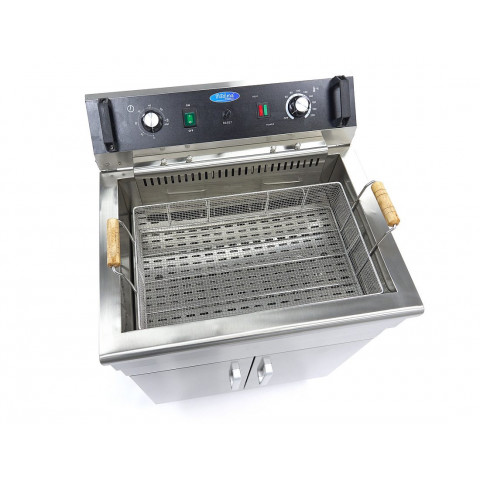 MAXIMA 35 Liter Tisch-Friteuse mit Fettablasshahn und Schrank