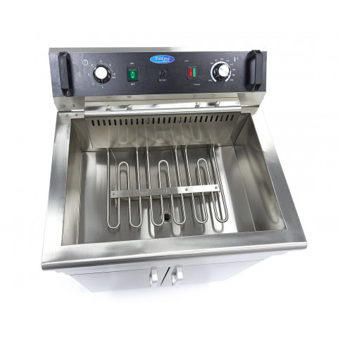 MAXIMA 35 Liter Tisch-Friteuse mit Fettablasshahn und Schrank