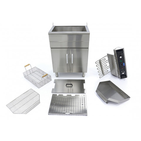 MAXIMA 35 Liter Tisch-Friteuse mit Fettablasshahn und Schrank
