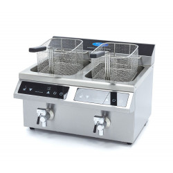 MAXIMA 2x8 Liter Induktions-Fritteuse mit Fettablasshahn
