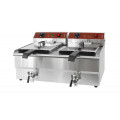 GAMMO elektrische Doppel Friteuse mit Fettablasshahn 16+16 Liter 5+5 kW